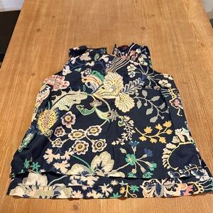 J. Crew Navy and Pink Floral Top